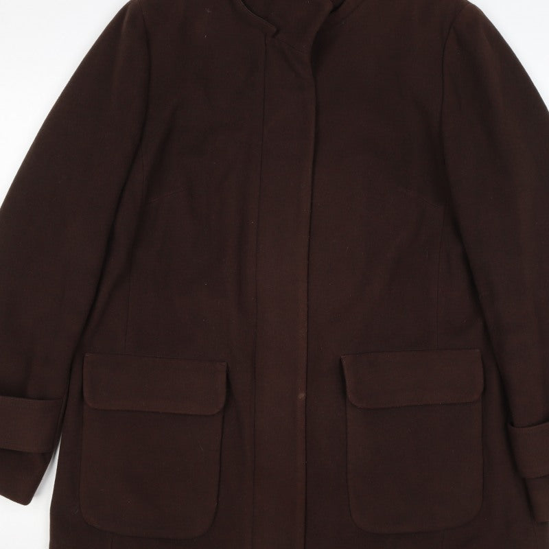 Viyella Women’s Brown Cashmere Blend Mid-Length Coat UK 16