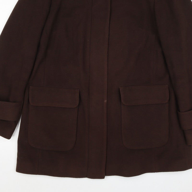 Viyella Women’s Brown Cashmere Blend Mid-Length Coat UK 16