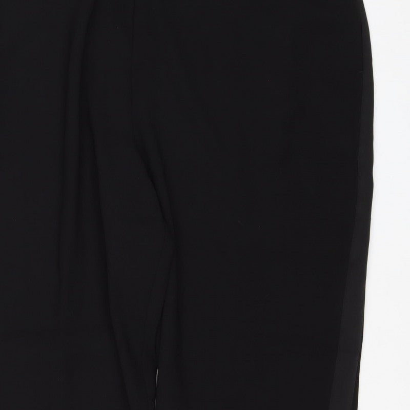 Next Women's Black UK 20R Wide Leg Tailored Dress Trousers Adjustable Waist