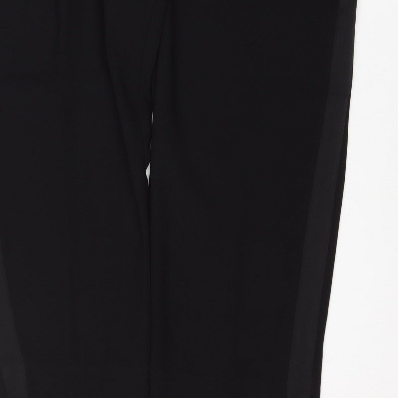 Next Women's Black UK 20R Wide Leg Tailored Dress Trousers Adjustable Waist