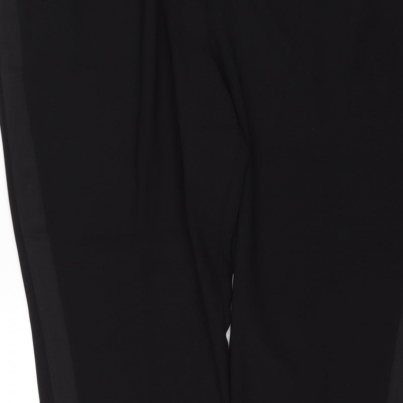 Next Women's Black UK 20R Wide Leg Tailored Dress Trousers Adjustable Waist