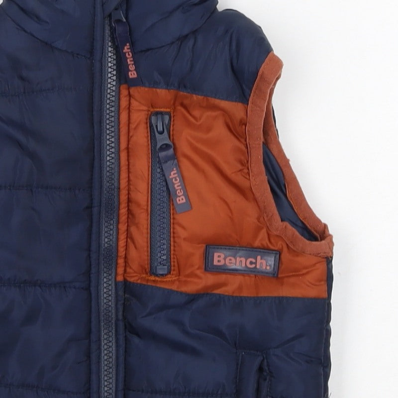 Bench Boys Blue Orange 18-24 Months Padded Quilted Zip Bodywarmer
