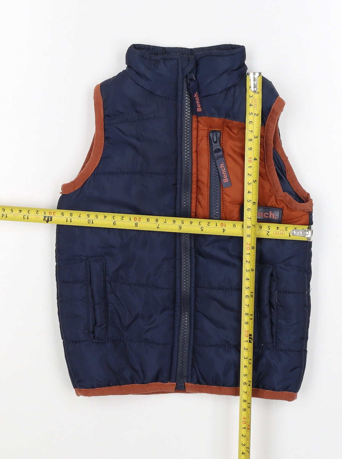 Bench Boys Blue Orange 18-24 Months Padded Quilted Zip Bodywarmer