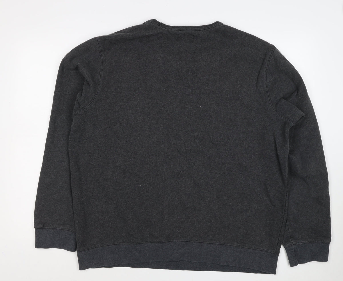 Lands' End Men's Black XL Fleece Crew Neck Pullover Sweatshirt