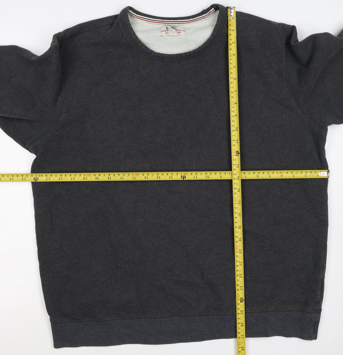 Lands' End Men's Black XL Fleece Crew Neck Pullover Sweatshirt