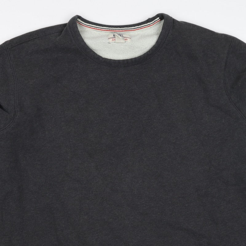 Lands' End Men's Black XL Fleece Crew Neck Pullover Sweatshirt