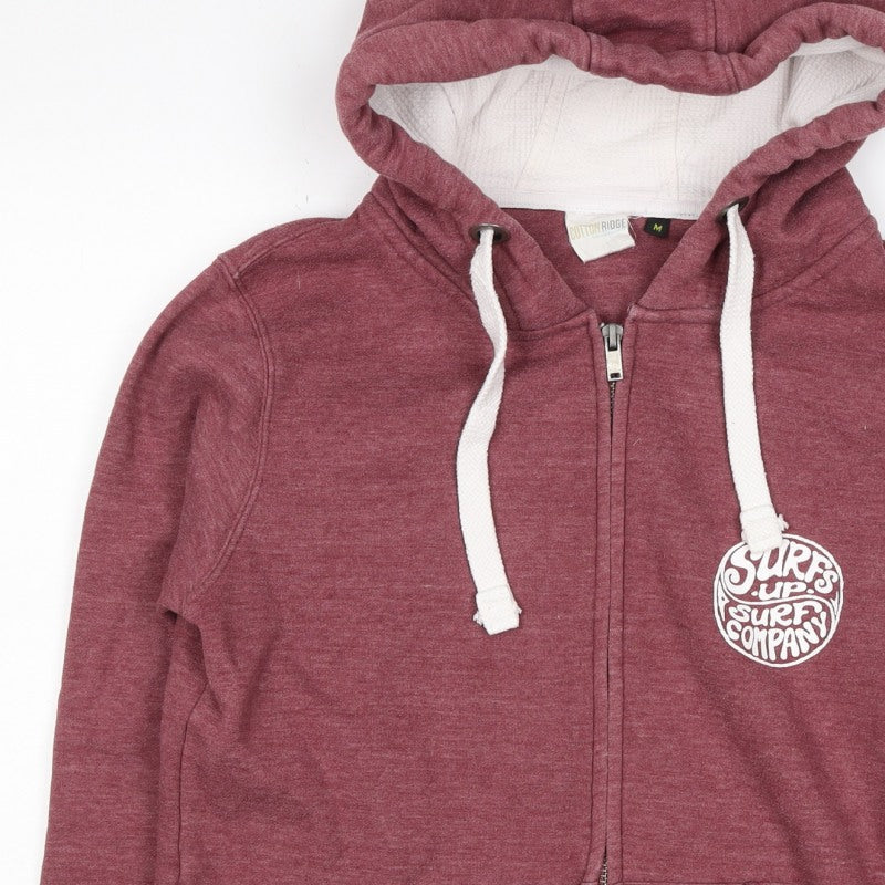 Cotton Ridge Men's Red M Full Zip Surf Graphic Hoodie Pockets