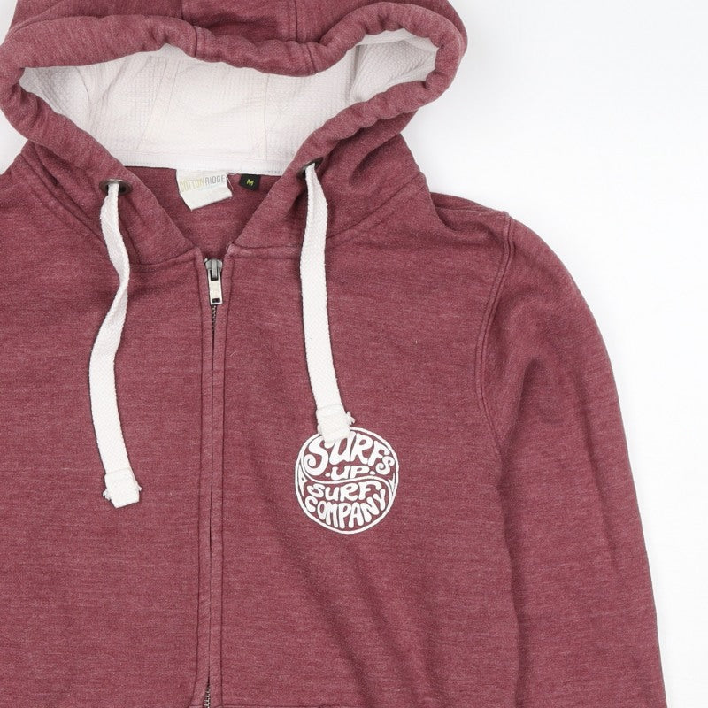 Cotton Ridge Men's Red M Full Zip Surf Graphic Hoodie Pockets