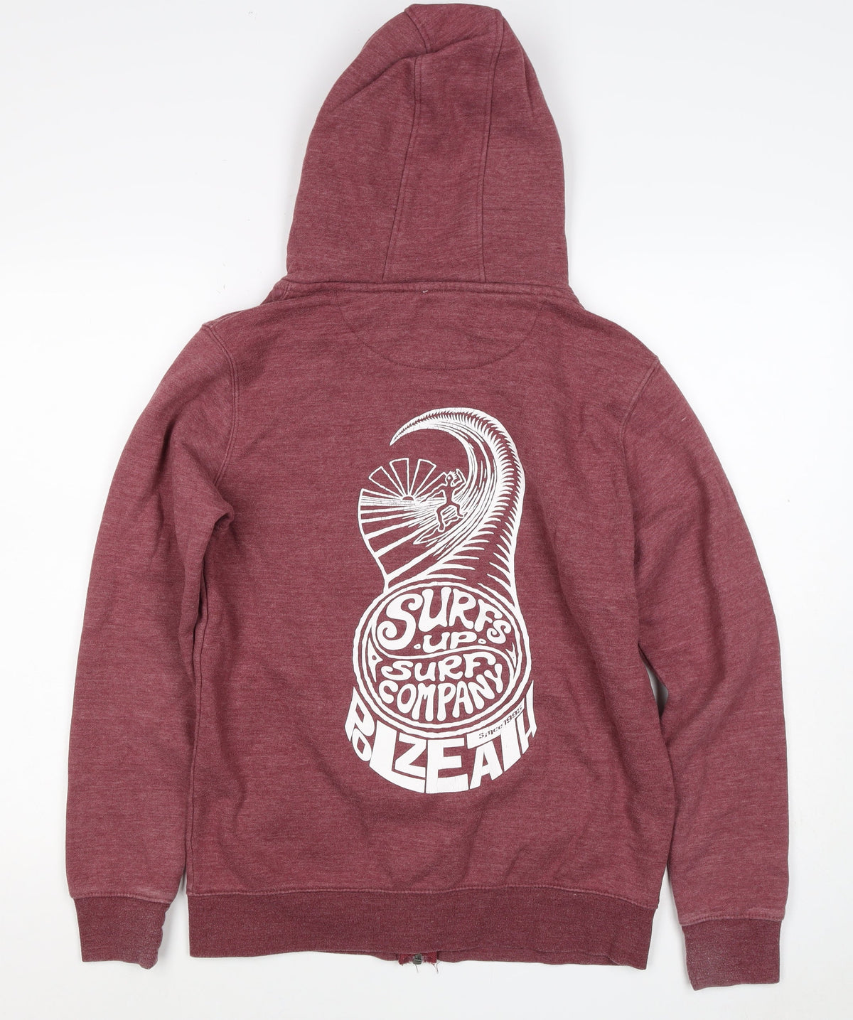 Cotton Ridge Men's Red M Full Zip Surf Graphic Hoodie Pockets