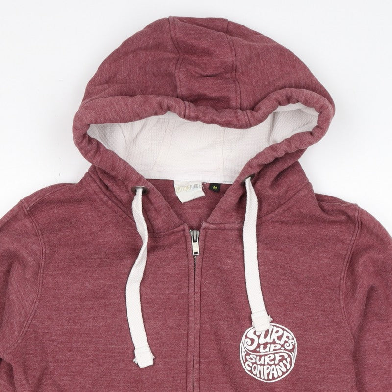 Cotton Ridge Men's Red M Full Zip Surf Graphic Hoodie Pockets