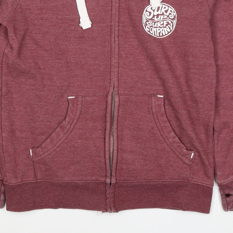 Cotton Ridge Men's Red M Full Zip Surf Graphic Hoodie Pockets