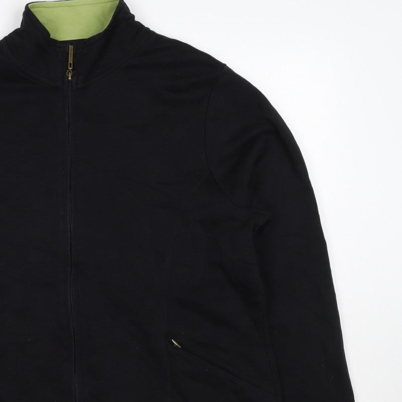Lole Women’s Black Full Zip High Neck Cotton Stretch Sweatshirt UK 16