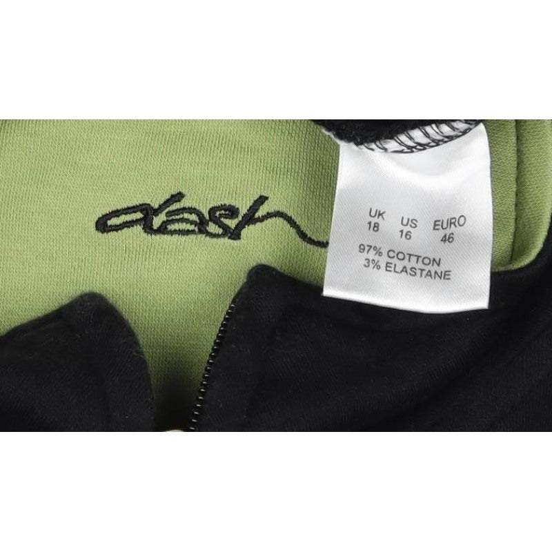 Lole Women’s Black Full Zip High Neck Cotton Stretch Sweatshirt UK 16