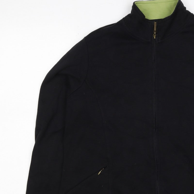 Lole Women’s Black Full Zip High Neck Cotton Stretch Sweatshirt UK 16