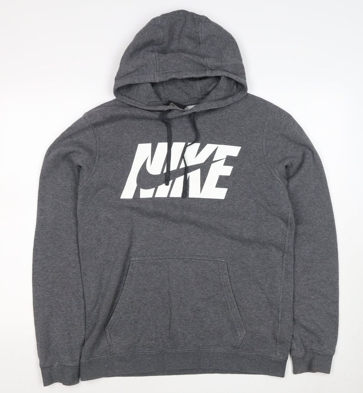 Nike Men's Grey M Logo Pullover Hooded Fleece Sweatshirt