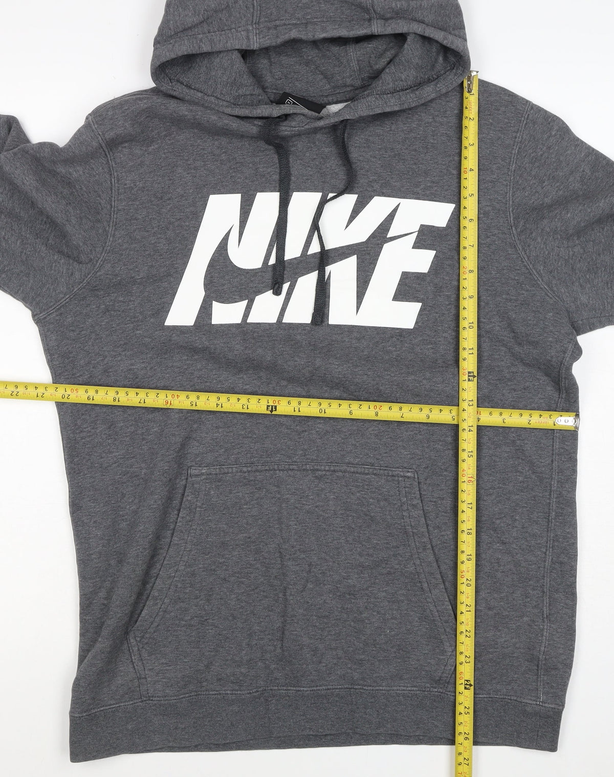 Nike Men's Grey M Logo Pullover Hooded Fleece Sweatshirt