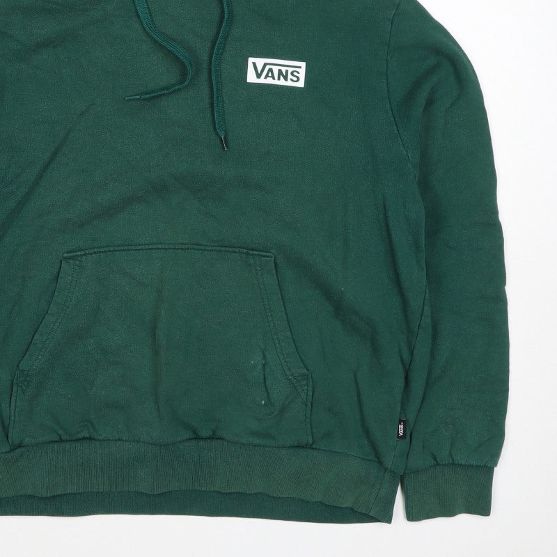 Vans Men’s Green M Pullover Hoodie Logo Cotton Kangaroo Pocket