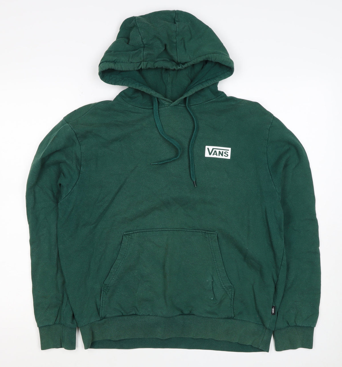 Vans Men’s Green M Pullover Hoodie Logo Cotton Kangaroo Pocket