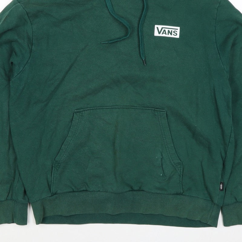 Vans Men’s Green M Pullover Hoodie Logo Cotton Kangaroo Pocket