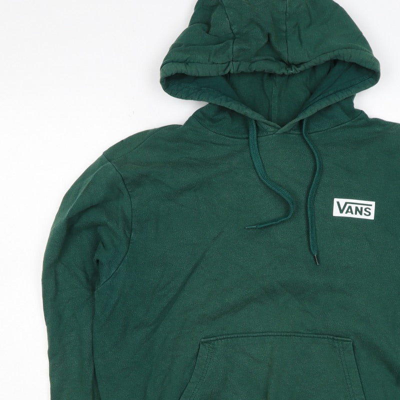 Vans Men’s Green M Pullover Hoodie Logo Cotton Kangaroo Pocket