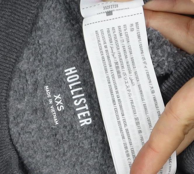 Hollister Women’s Grey XXS Pullover Crew Neck Sweatshirt