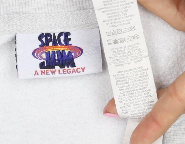 Space Jam Women Grey UK 12 Graphic Crew Neck Sweatshirt
