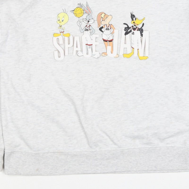 Space Jam Women Grey UK 12 Graphic Crew Neck Sweatshirt