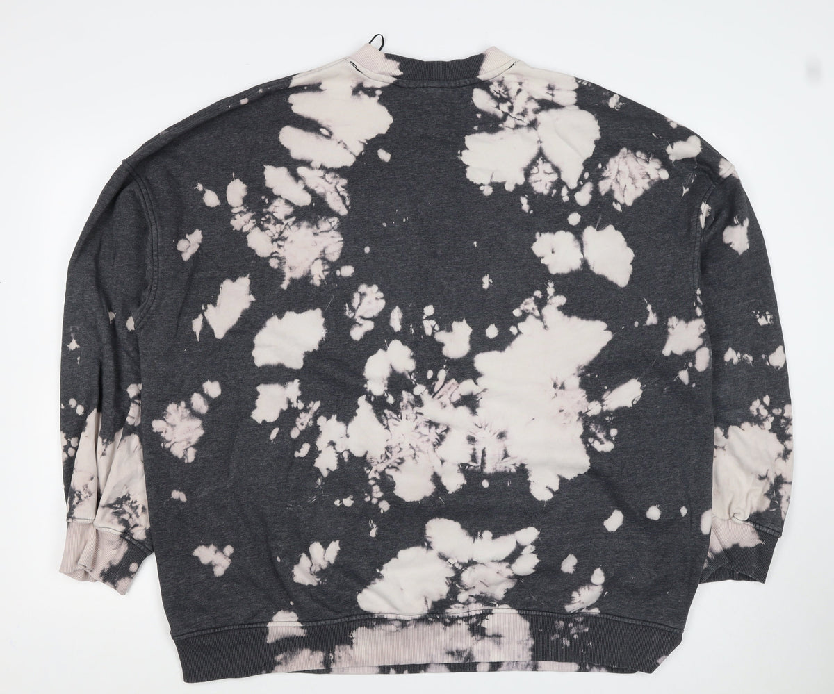Divided Men’s Black XL Nirvana Bleach Dye Graphic Print Pullover Sweatshirt