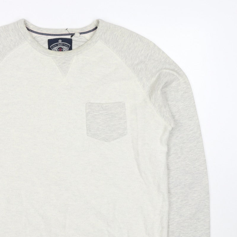 Medium Women’s Grey Crew Neck Pocket Raglan Sweatshirt Size M