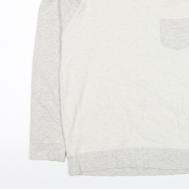 Medium Women’s Grey Crew Neck Pocket Raglan Sweatshirt Size M