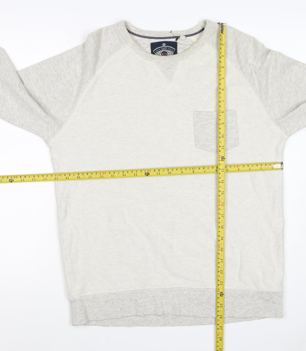 Medium Women’s Grey Crew Neck Pocket Raglan Sweatshirt Size M