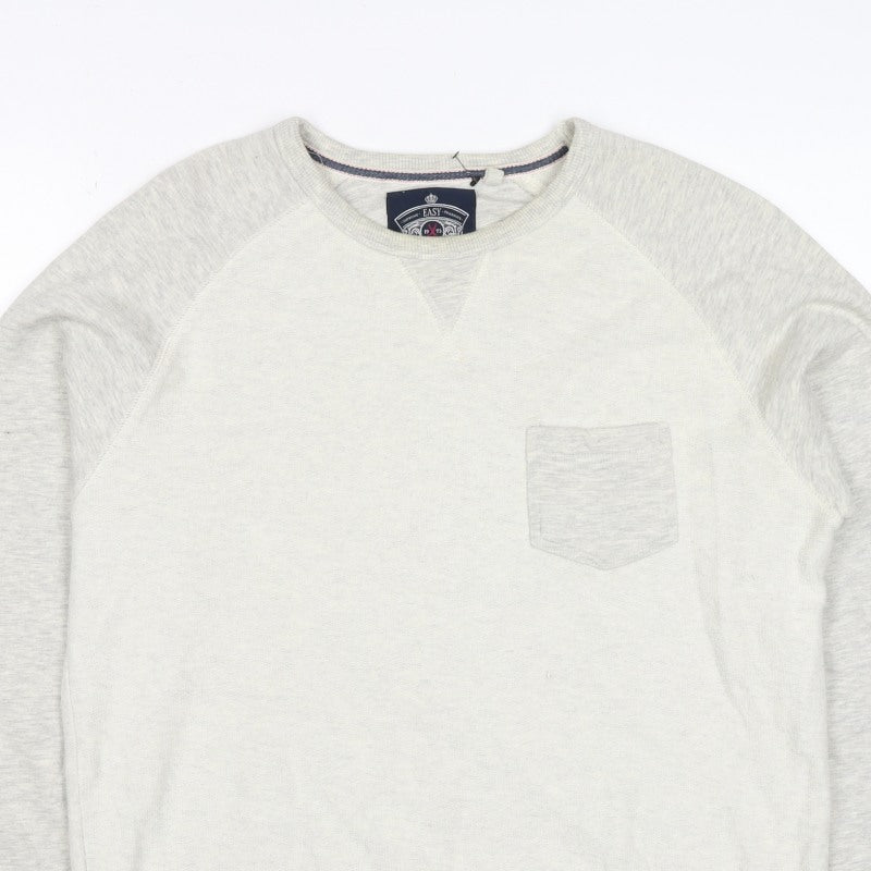 Medium Women’s Grey Crew Neck Pocket Raglan Sweatshirt Size M