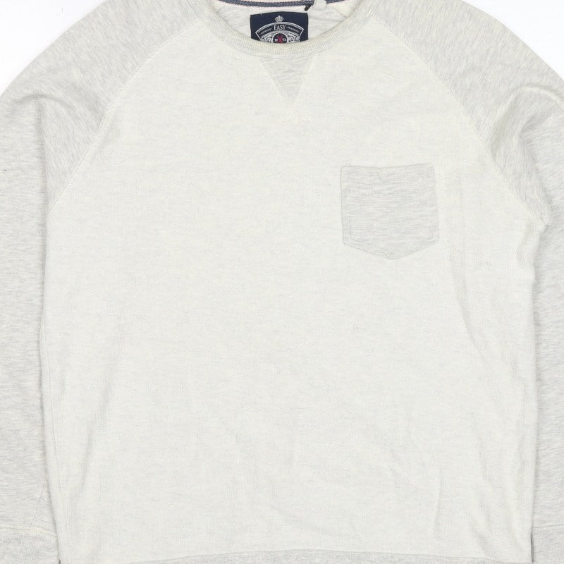 Medium Women’s Grey Crew Neck Pocket Raglan Sweatshirt Size M