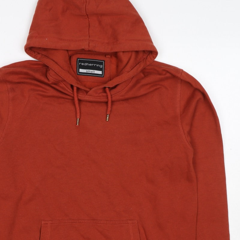 Red Herring Men’s Orange Small Pullover Hooded Fleece Hoodie