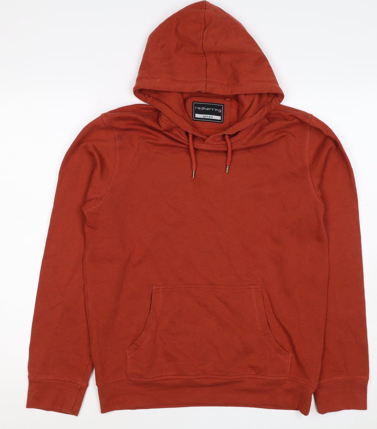 Red Herring Men’s Orange Small Pullover Hooded Fleece Hoodie