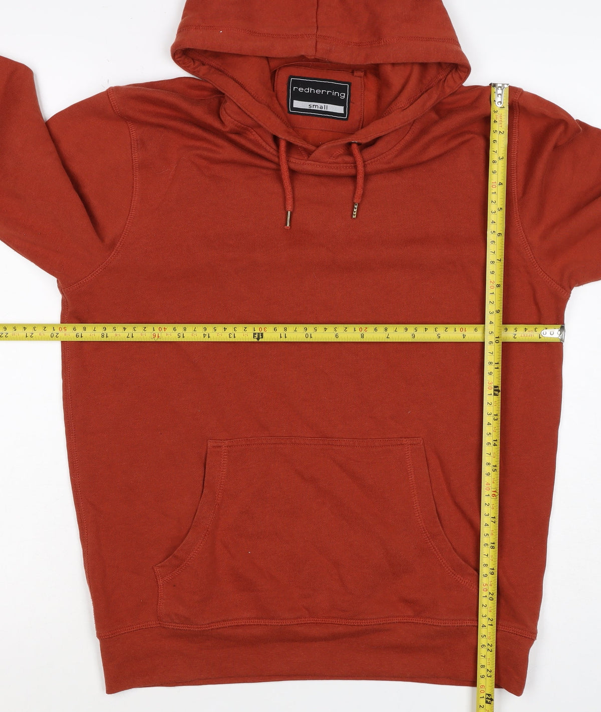 Red Herring Men’s Orange Small Pullover Hooded Fleece Hoodie