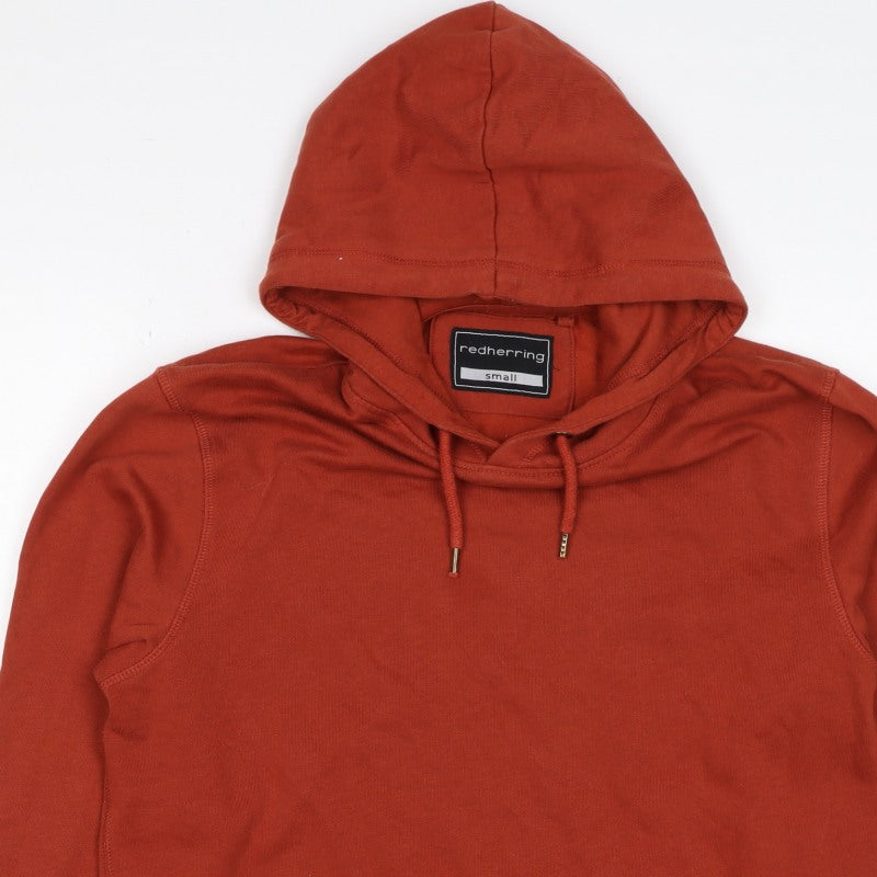 Red Herring Men’s Orange Small Pullover Hooded Fleece Hoodie
