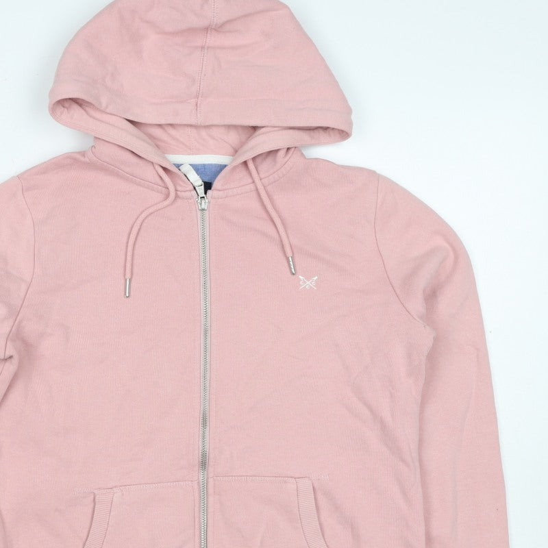 Crew Clothing Company Women's Pink UK 10 Full Zip Hooded Hoodie