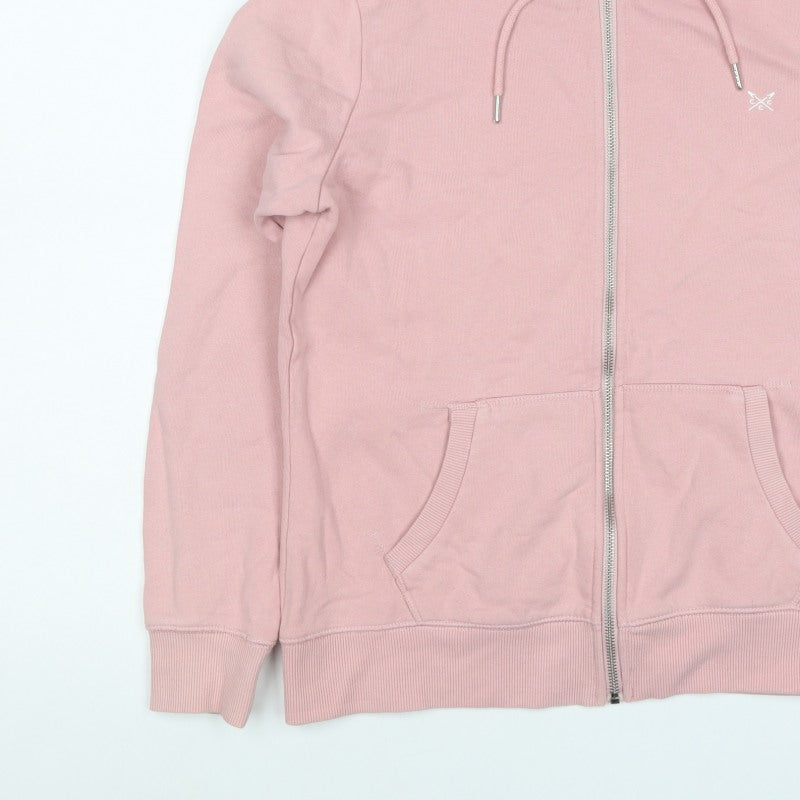 Crew Clothing Company Women's Pink UK 10 Full Zip Hooded Hoodie