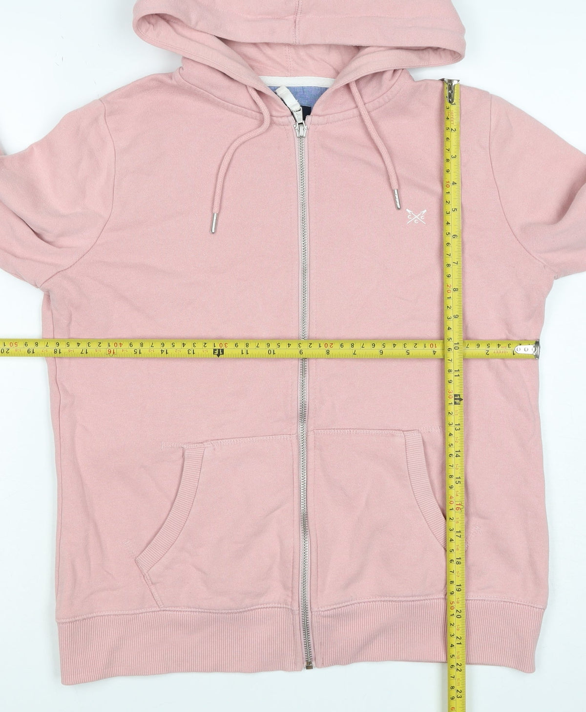 Crew Clothing Company Women's Pink UK 10 Full Zip Hooded Hoodie
