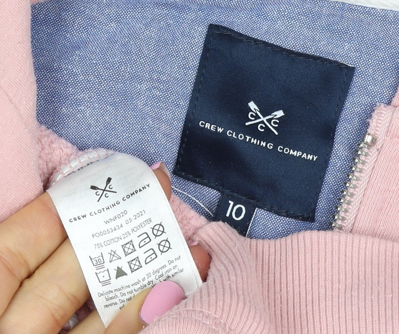 Crew Clothing Company Women's Pink UK 10 Full Zip Hooded Hoodie
