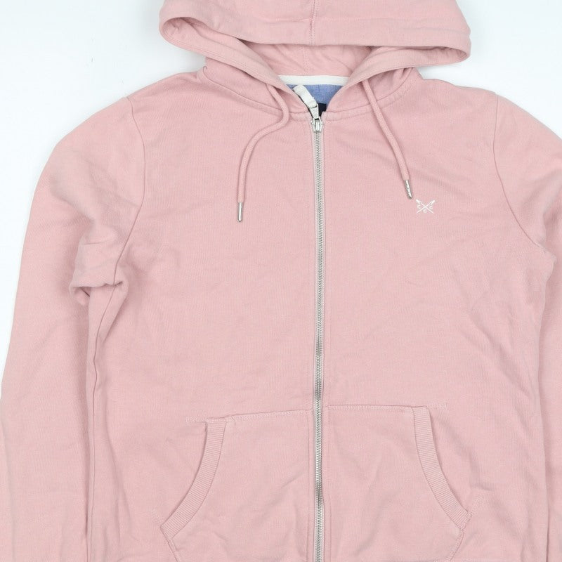 Crew Clothing Company Women's Pink UK 10 Full Zip Hooded Hoodie