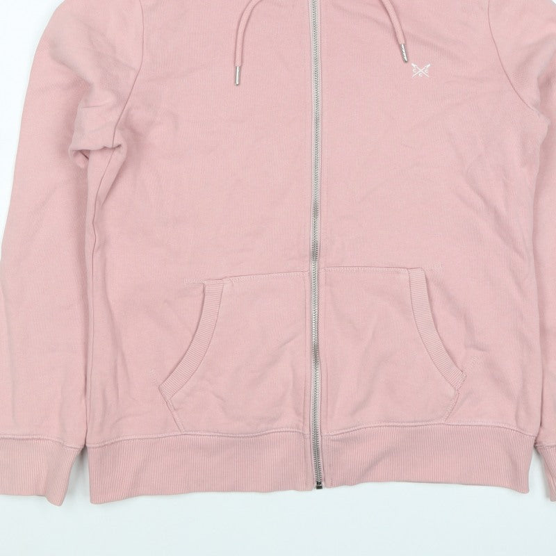 Crew Clothing Company Women's Pink UK 10 Full Zip Hooded Hoodie