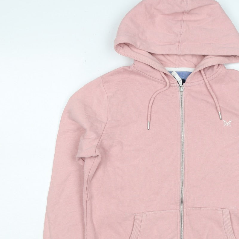 Crew Clothing Company Women's Pink UK 10 Full Zip Hooded Hoodie