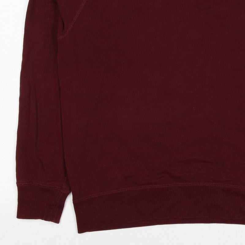 Uniqlo Men’s Red M Crew Neck Cotton Pullover Sweatshirt