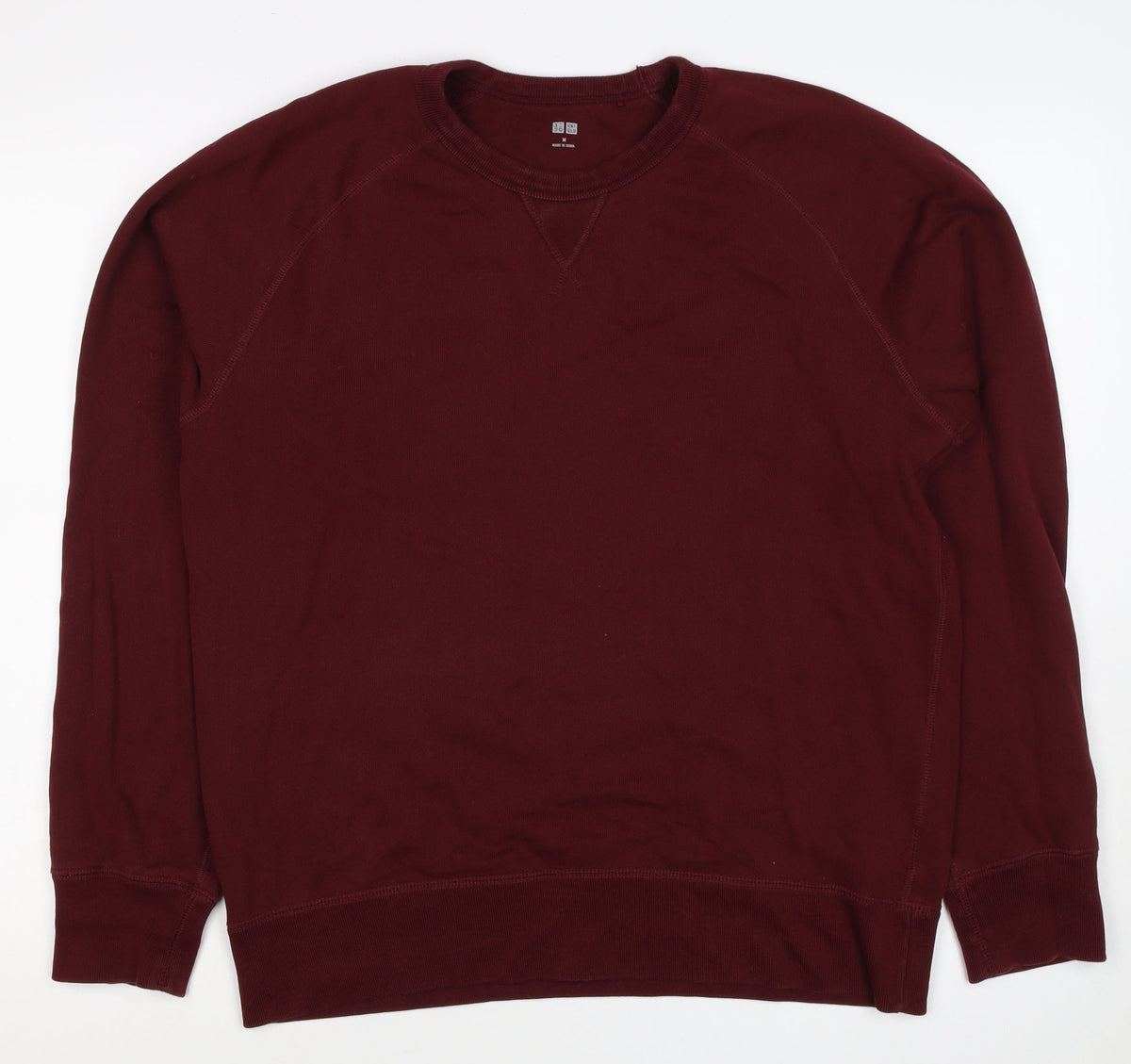 Uniqlo Men’s Red M Crew Neck Cotton Pullover Sweatshirt