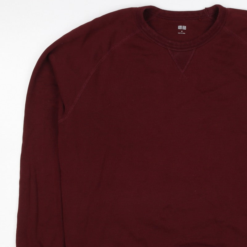 Uniqlo Men’s Red M Crew Neck Cotton Pullover Sweatshirt