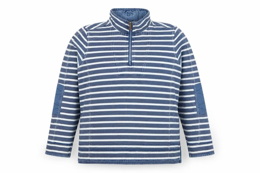 The Iconic Airlie Women’s Blue Stripe Half Zip Tunic Sweatshirt UK 12