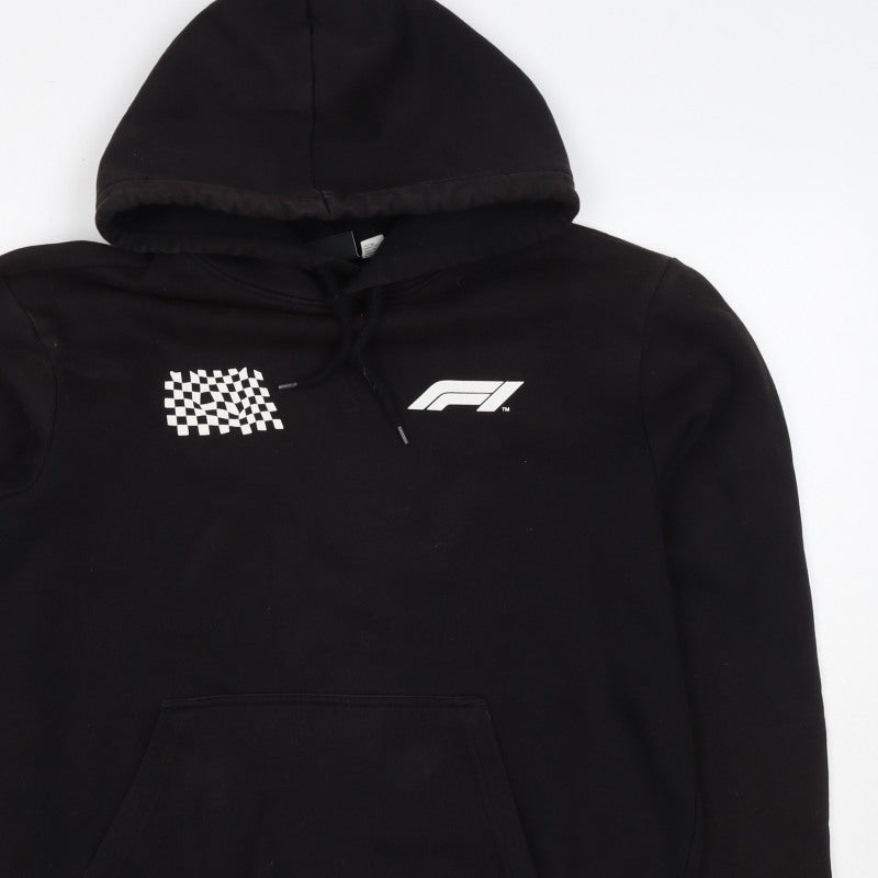 H&M Men’s Black M Formula 1 Racing Graphic Pullover Hoodie