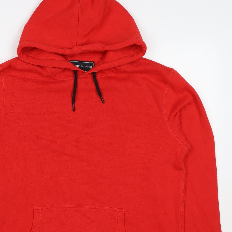 Red Herring Men’s Red Small Pullover Hoodie Drawstring Pocket